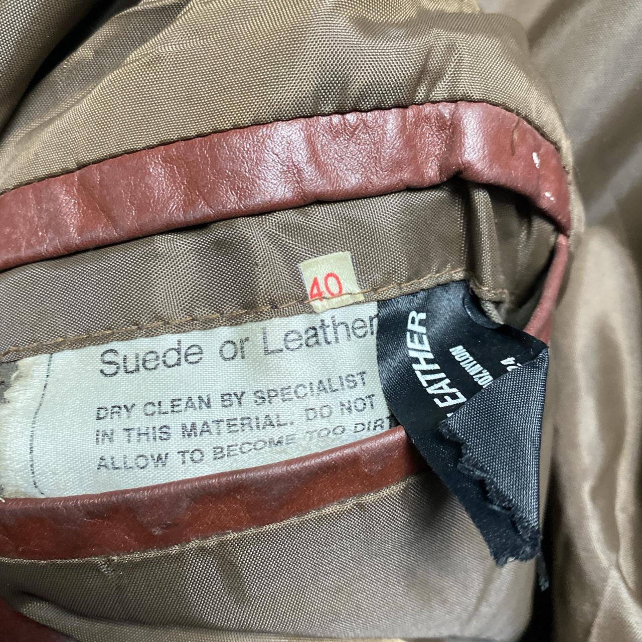 Brown Leather Womens Trench Coat Jacket (M)