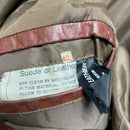 Brown Leather Womens Trench Coat Jacket (M)