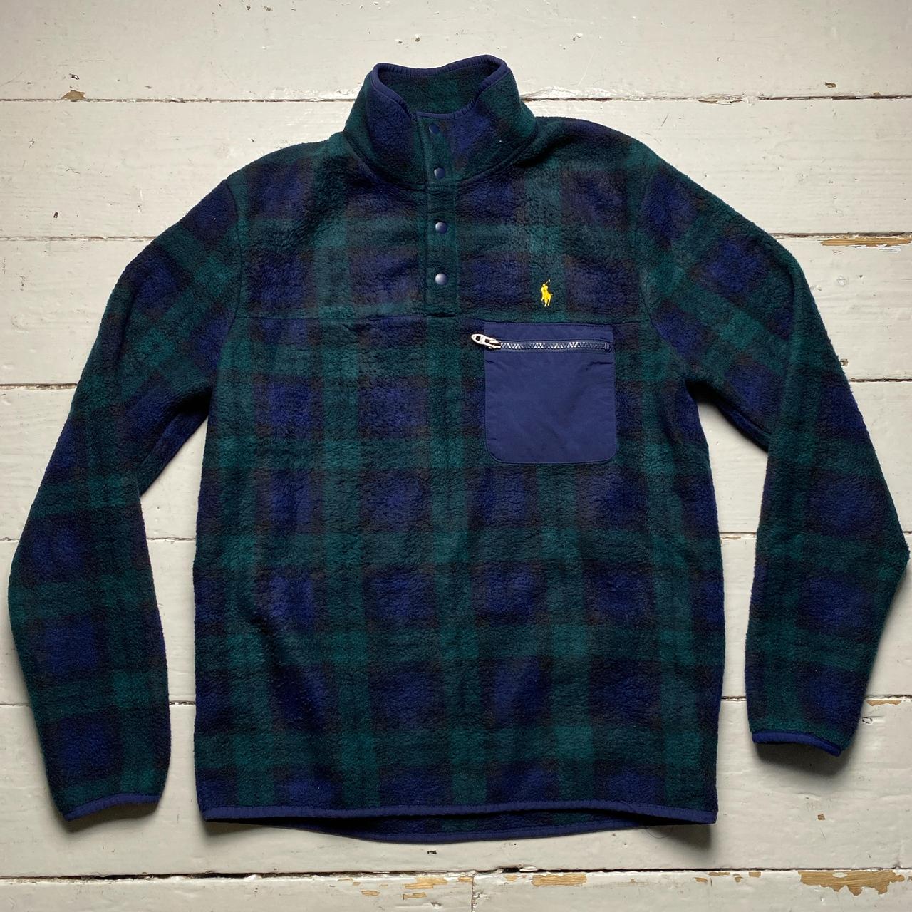 Polo Ralph Lauren Plaid Fleece Quarter Button Up Jumper