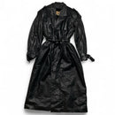 Phase 2 Vintage Leather Long Fur Lined Trench Coat Jacket (XL)