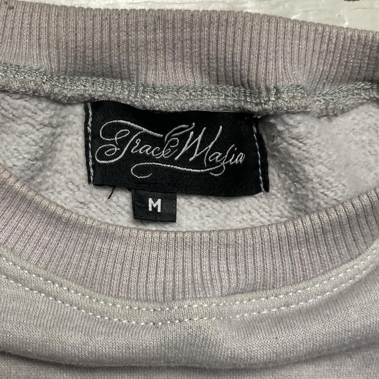 Track Mafia Grey and White Embroidery Stitch Jumper (M)