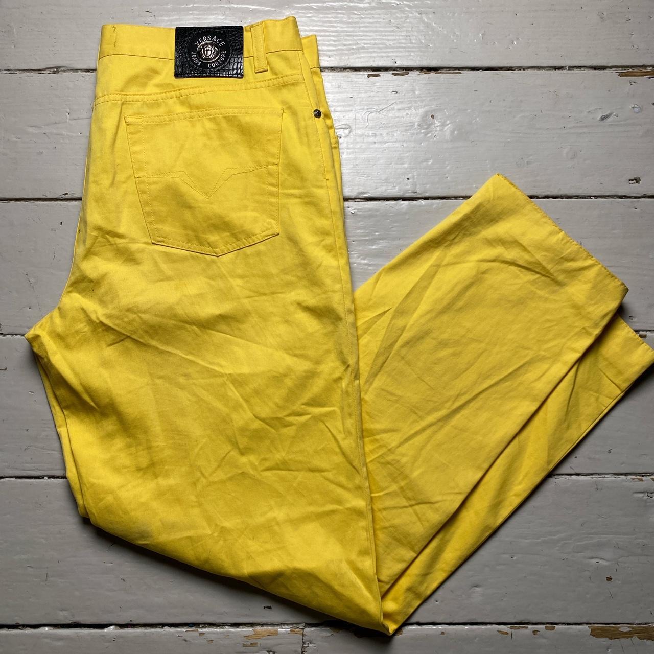 Versace Jeans Couture Yellow Vintage Baggy Jeans Trousers