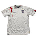 England Umbro Home White and Red Vintage 2005-2007 Football Jersey (M)