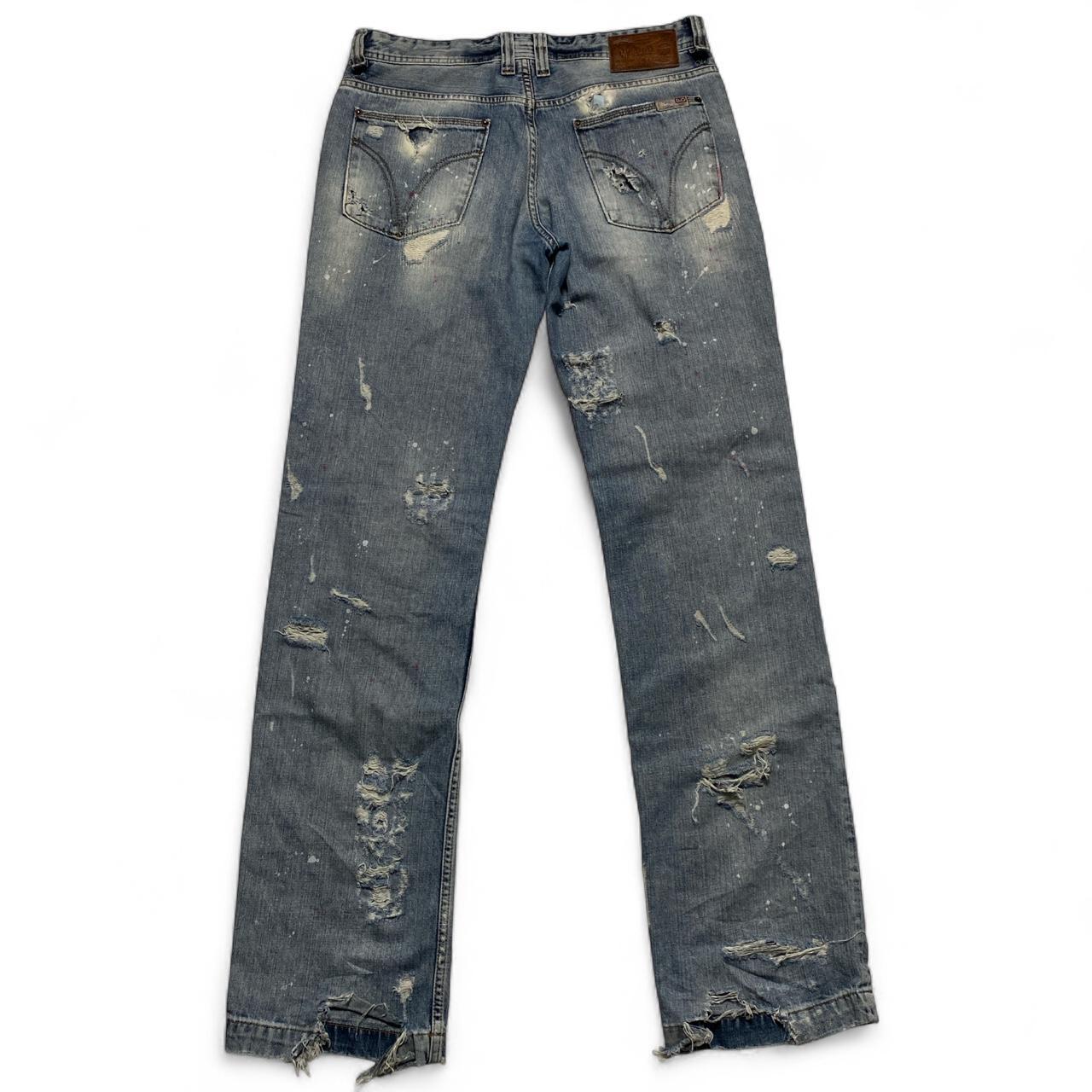 Dolce and Gabbana Vintage Distressed Light Blue Baggy Jeans (32W)