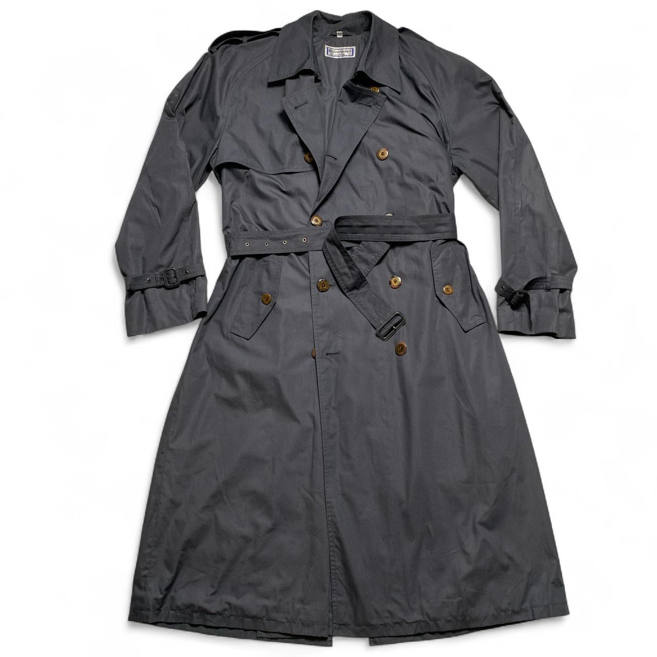 Yves Saint Laurent YSL Vintage Double Breasted Trench Coat Grey (L)