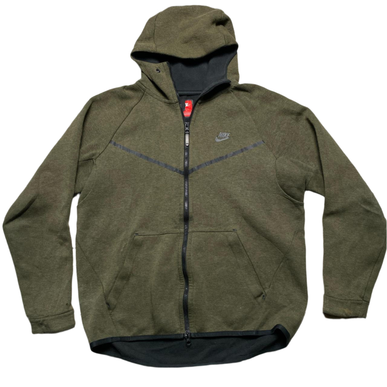 Nike Khaki Green Tech Fleece Hoodie (L)