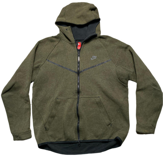 Nike Khaki Green Tech Fleece Hoodie (L)