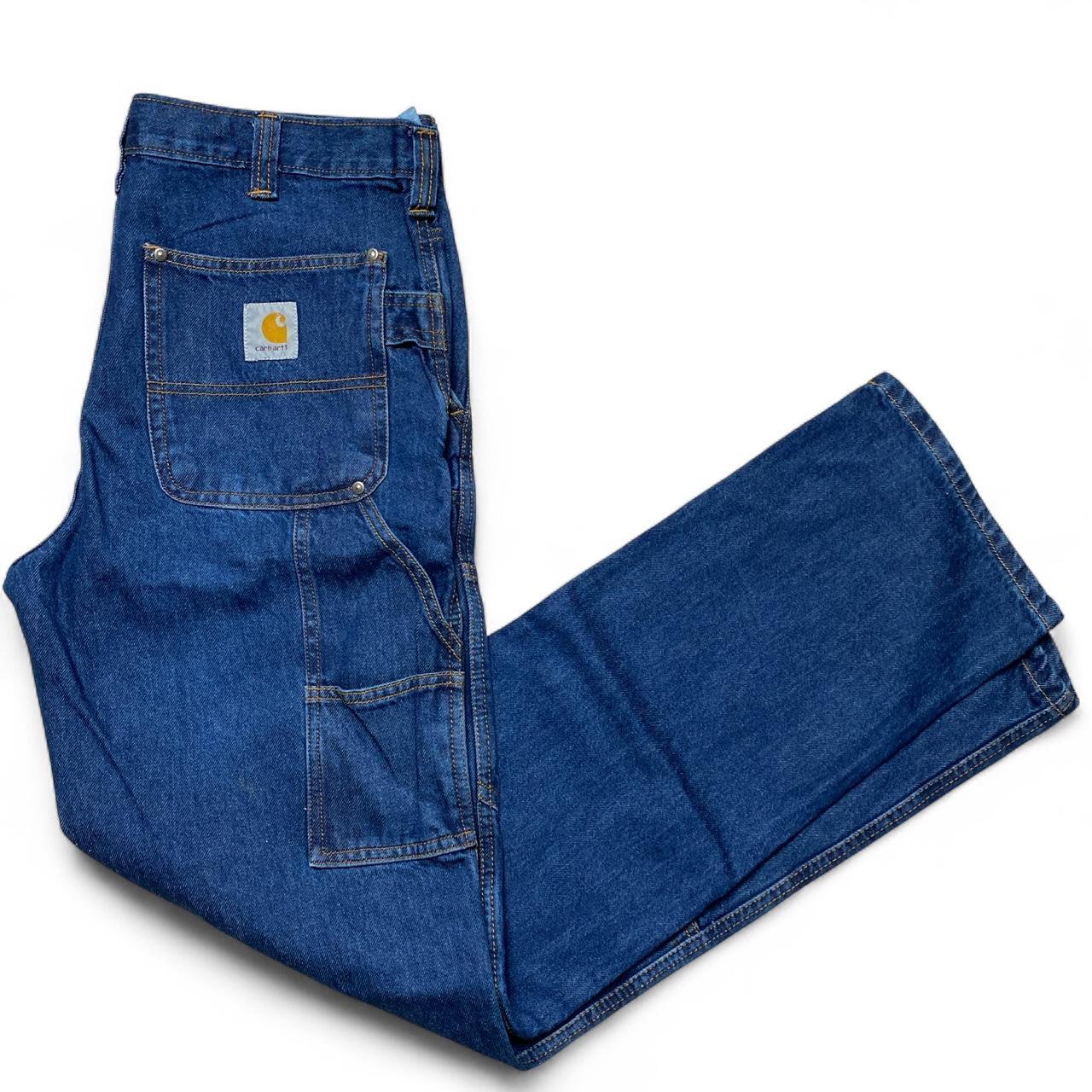 Carhartt Double Knee Carpenter Cargo Jeans Navy Blue (34W)