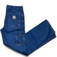 Carhartt Double Knee Carpenter Cargo Jeans Navy Blue (34W)