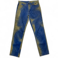 Roberto Cavalli Just Cavalli Vintage y2k Snakeskin Paint Smudge Design Womens Trousers (28W)