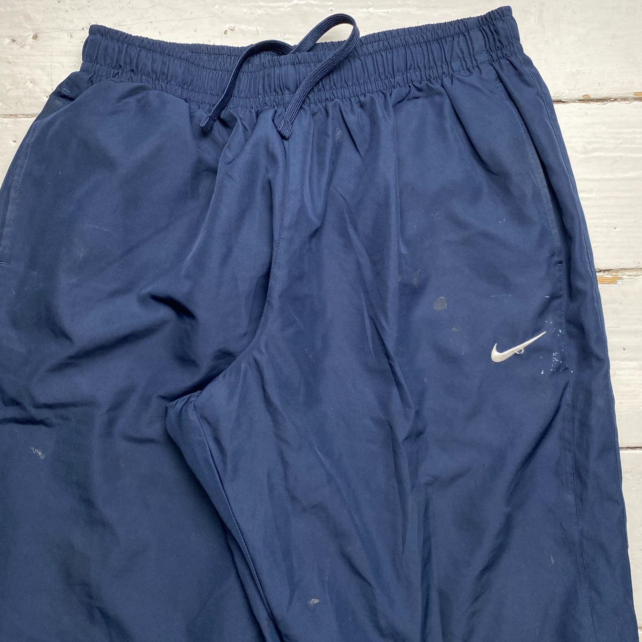 Nike Swoosh Navy and White Shell Trackpant Baggy Bottoms