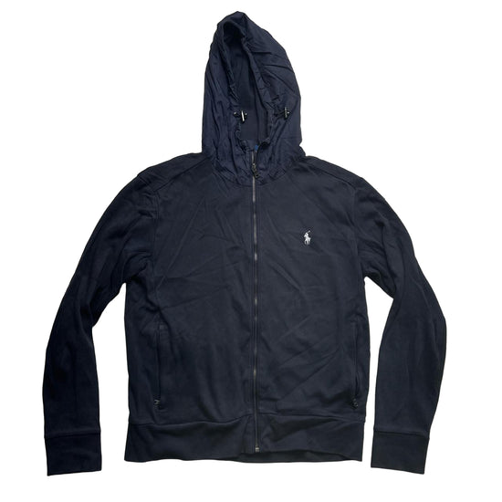 Polo Ralph Lauren Navy and White Pony Shell Hood Hoodie (M)