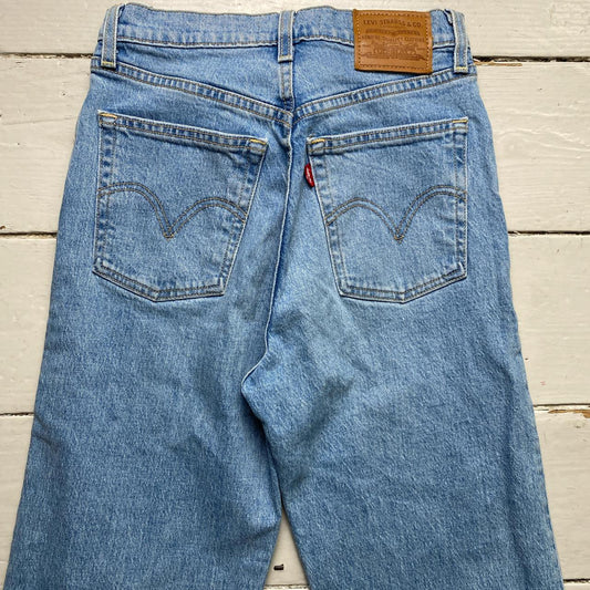 Levis Ribcage Straight Blue Womens Jeans