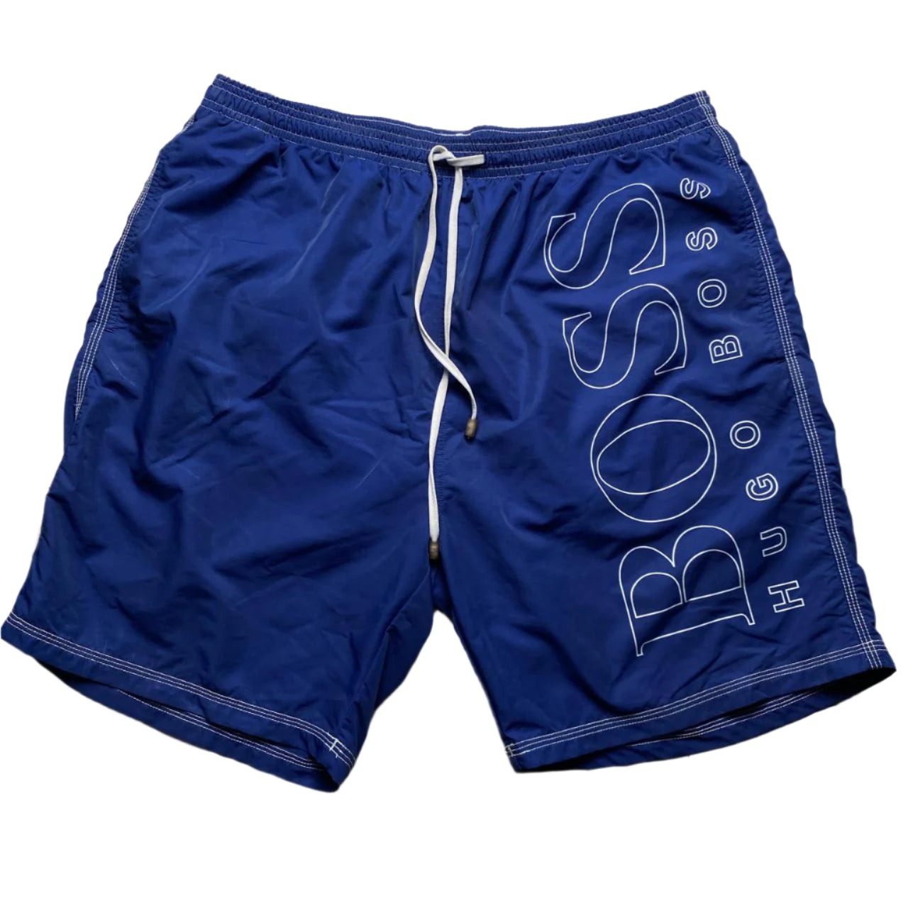 Hugo Boss Blue and White Swim Shorts (XL)