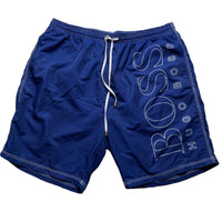 Hugo Boss Blue and White Swim Shorts (XL)