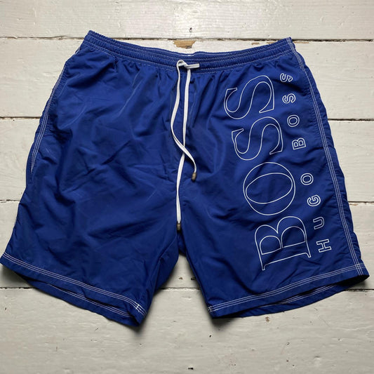 Hugo Boss Blue and White Swim Shorts