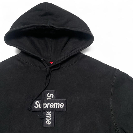 Supreme Cross Box Logo Black and White Hoodie (S)