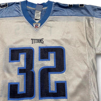 Reebok Tennessee Titans Jones 32 Vintage NFL Jersey Light Blue and White (XL)