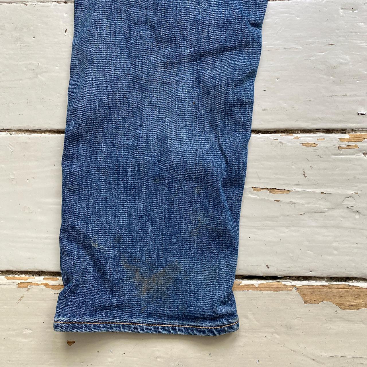 Levis 502 Blue Distressed Jeans