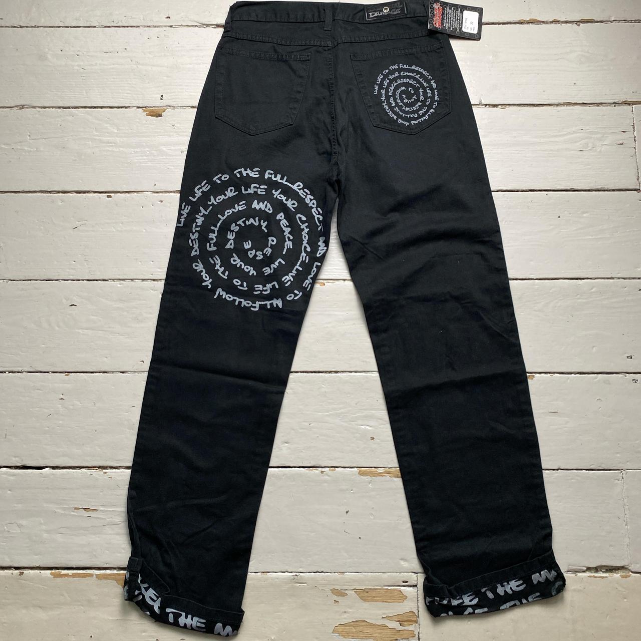 Criminal Damage Graffiti Black and Grey Jeans