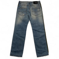 Versace Jeans Couture Vintage Distressed Blue and Green Strip Jeans (34W)