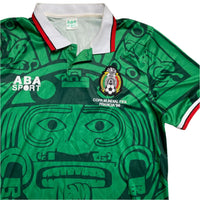 Mexico ABA Sport 1998 World Cup Green and White Football Jersey (L)