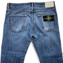 Stone Island Light Blue Straight Distressed Jeans (32W)