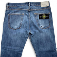 Stone Island Light Blue Straight Distressed Jeans (32W)