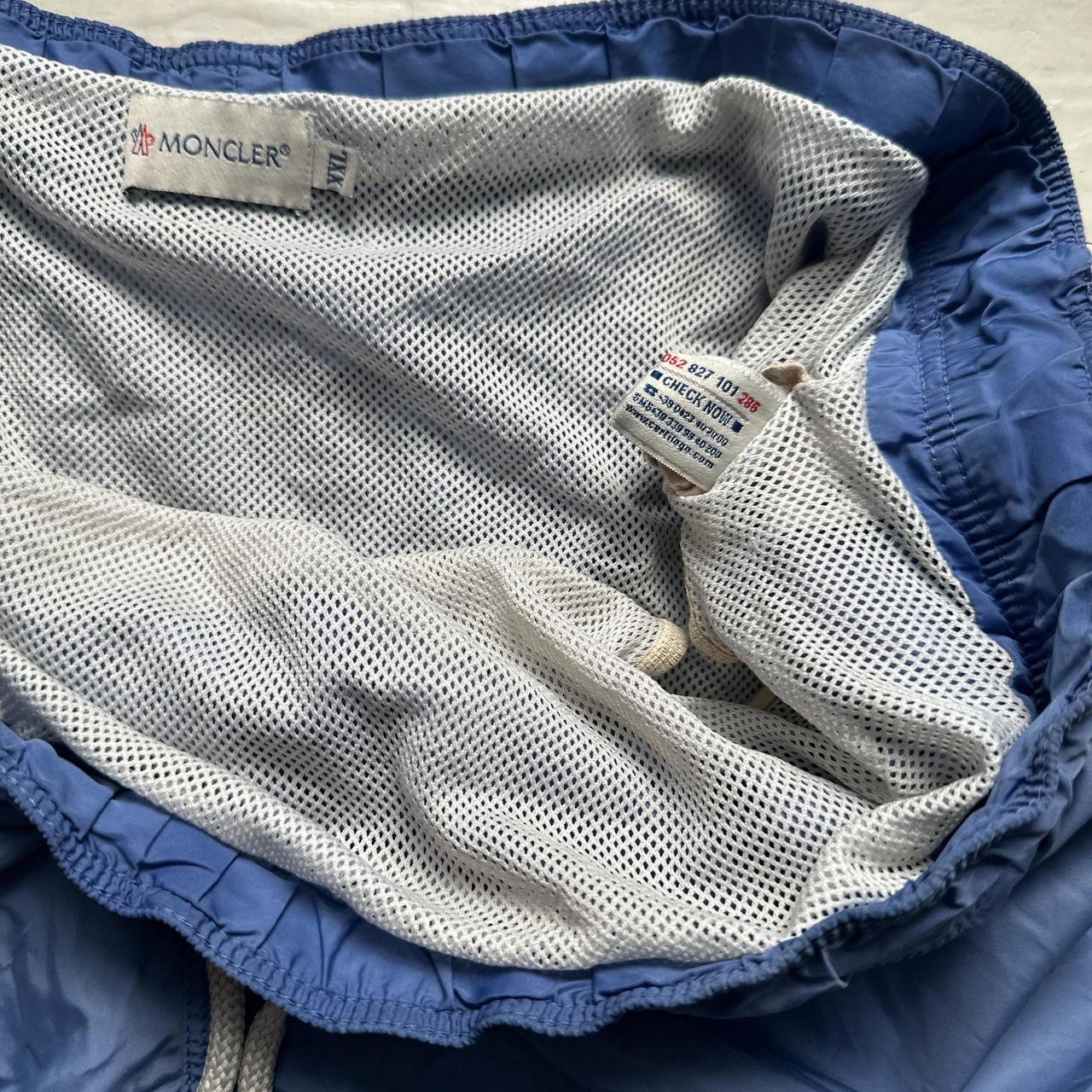 Moncler Swim Shorts Light Blue White and Grey