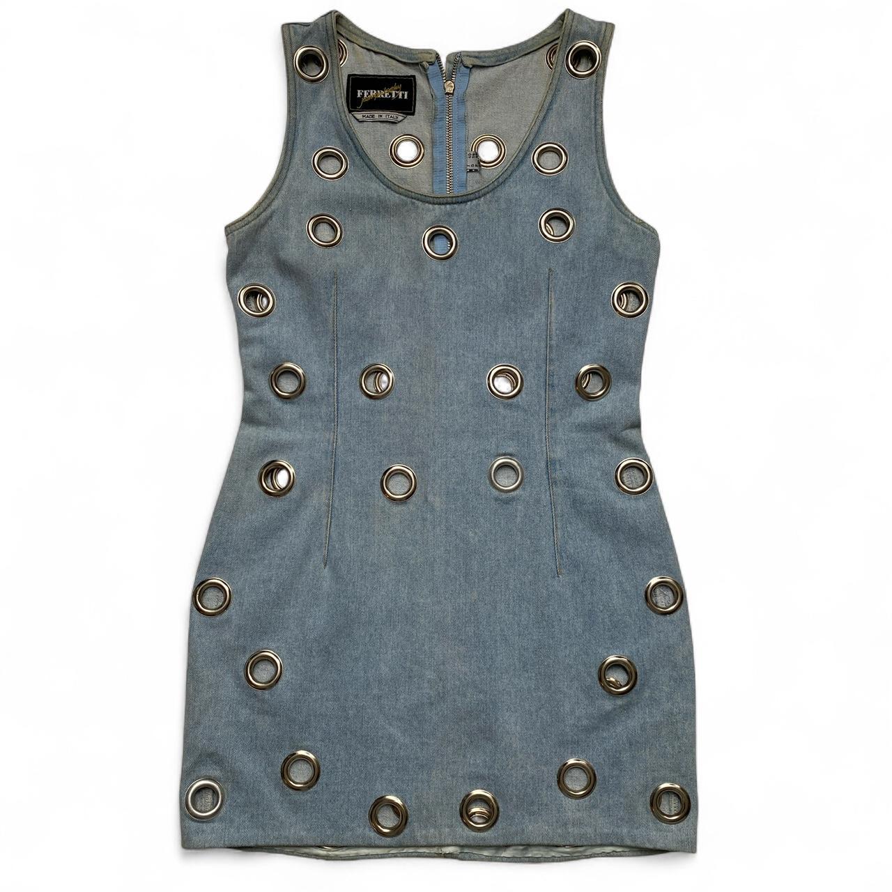 Ferretti Vintage Denim Curtain Womens Dress (S)