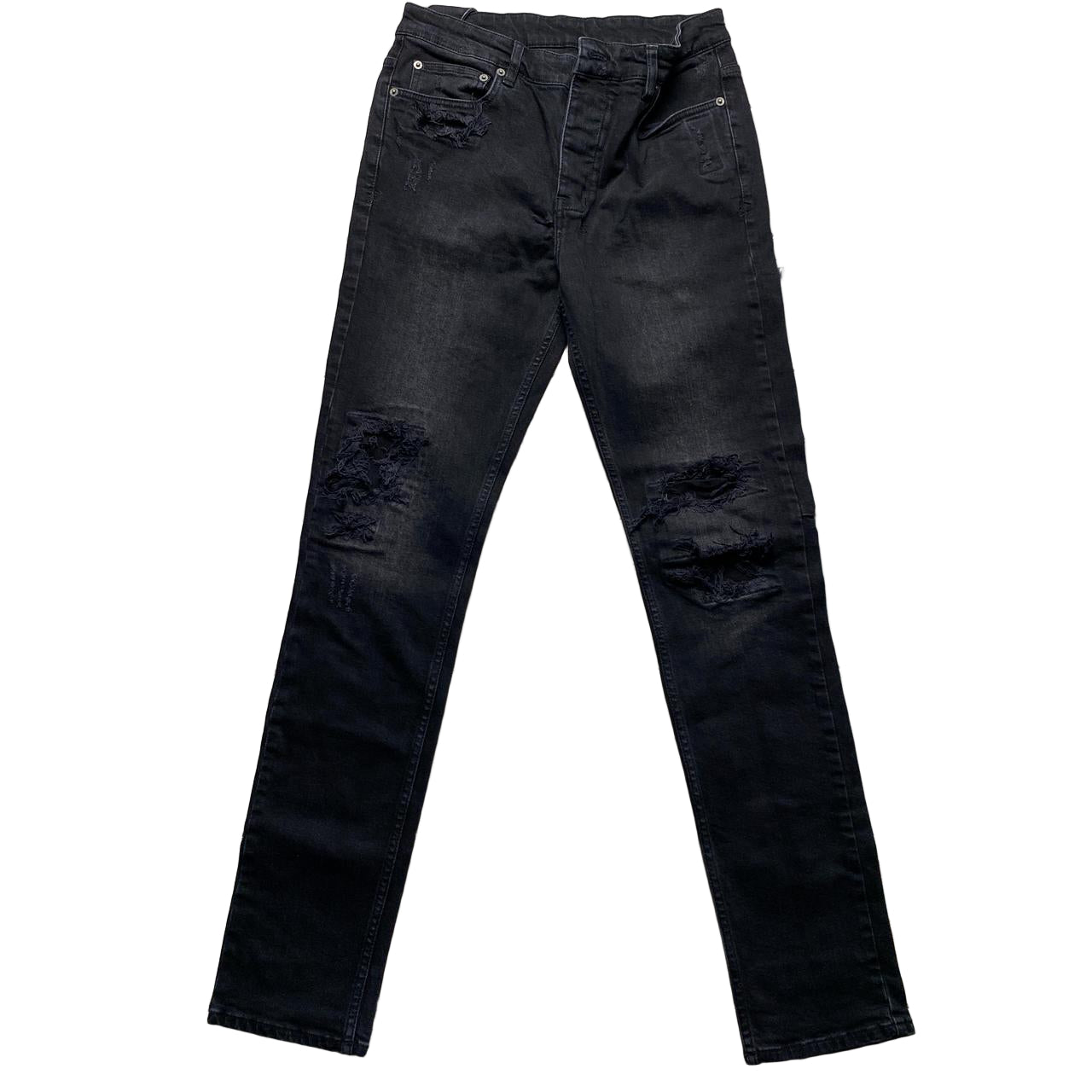 Ksubi Black and White Slim Distressed Jeans (30W)