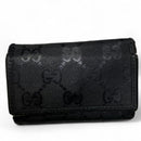 Gucci Black GG Supreme Monogram Leather Small Keyholder Case Wallet