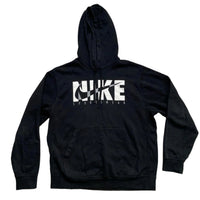 Nike Swoosh Spellout Black and White Hoodie (M)