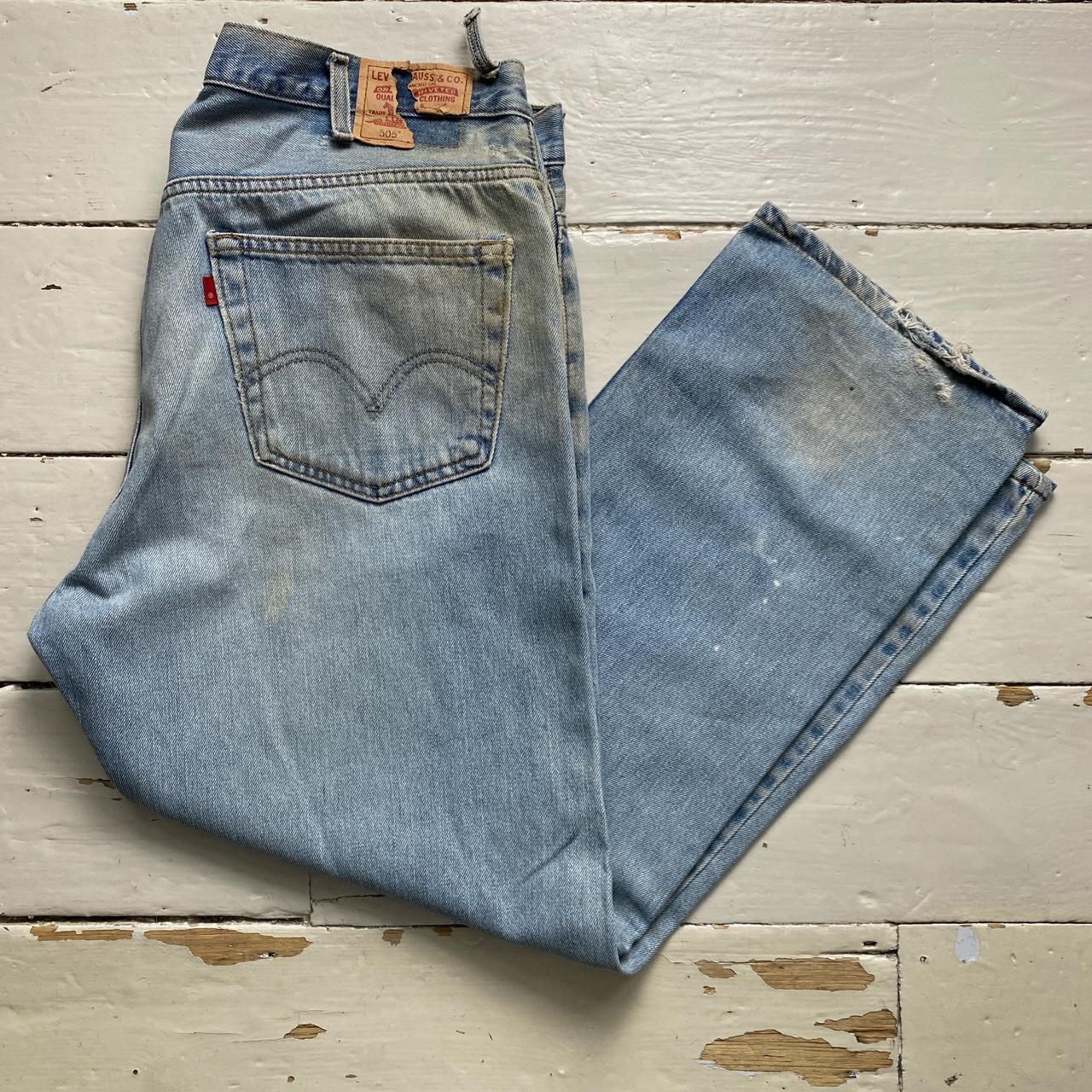 Levis 505 Vintage Baggy Distressed Work Jeans