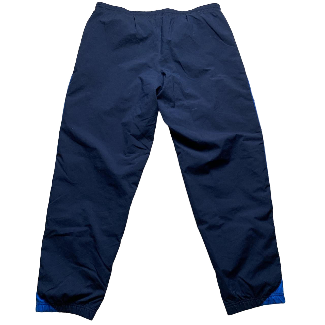 Nike Total 90 Vintage Navy and Blue White Swoosh Baggy Shell Trackpant Bottoms (L)