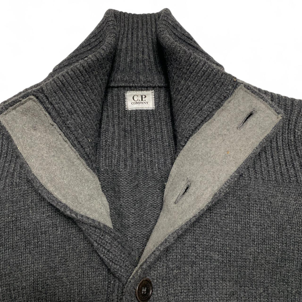 CP Company Vintage Grey Wool Button Up Jumper (XL)