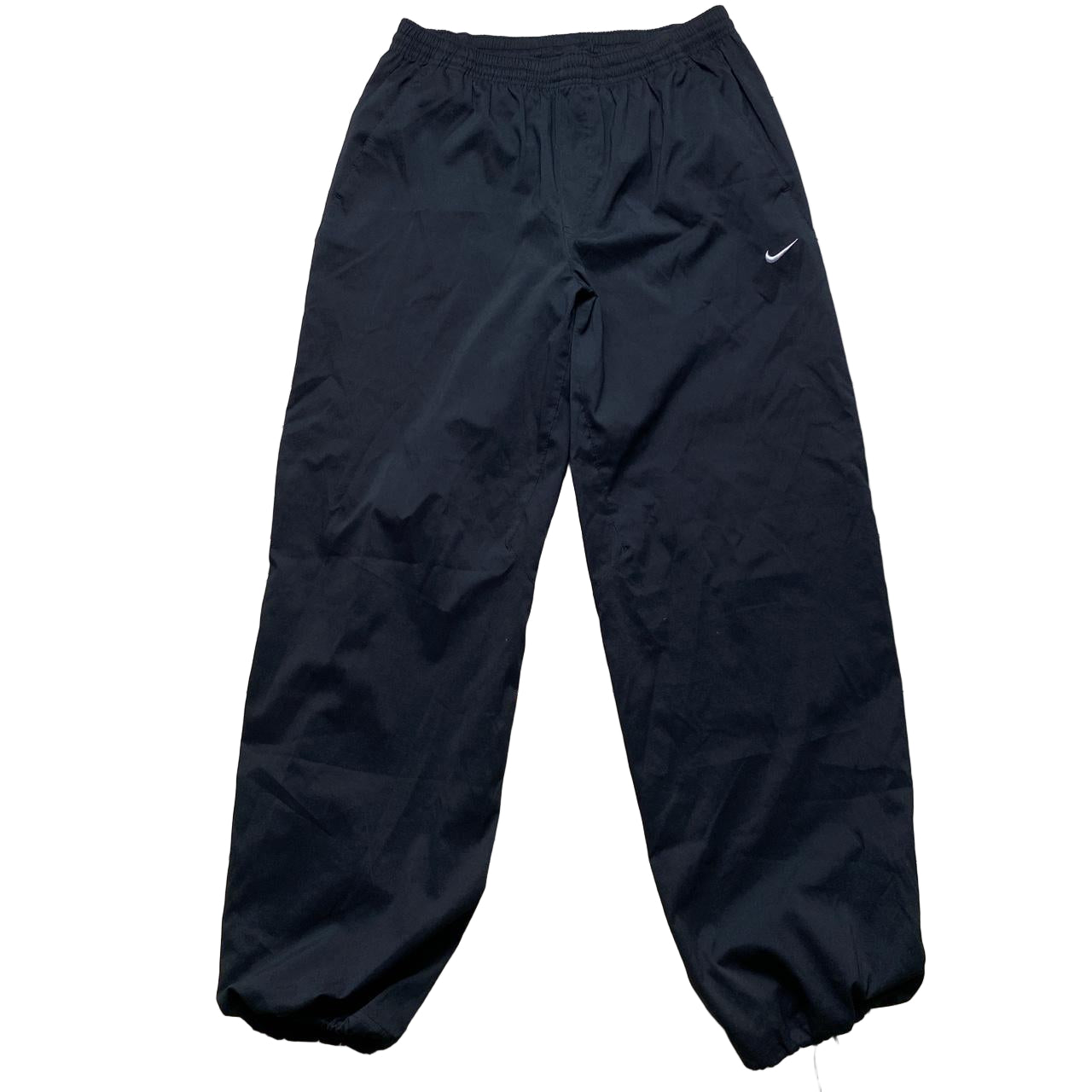 Nike Vintage Swoosh Black and White Shell Trackpant Baggy Bottoms (L)