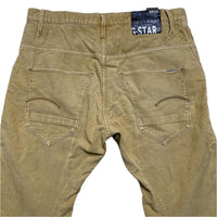 G Star Beige Corduroy Twisted Jeans (36W)