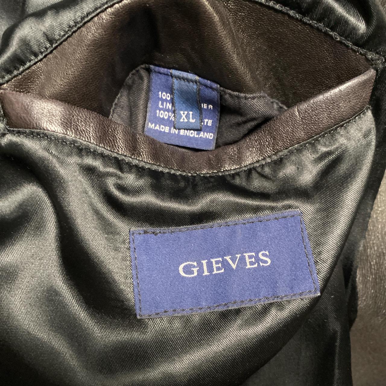 Gieves Black Long Leather Coat (XL)