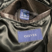 Gieves Black Long Leather Coat (XL)