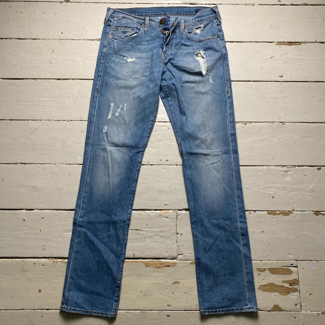 True Religion Light Blue Distressed Jeans