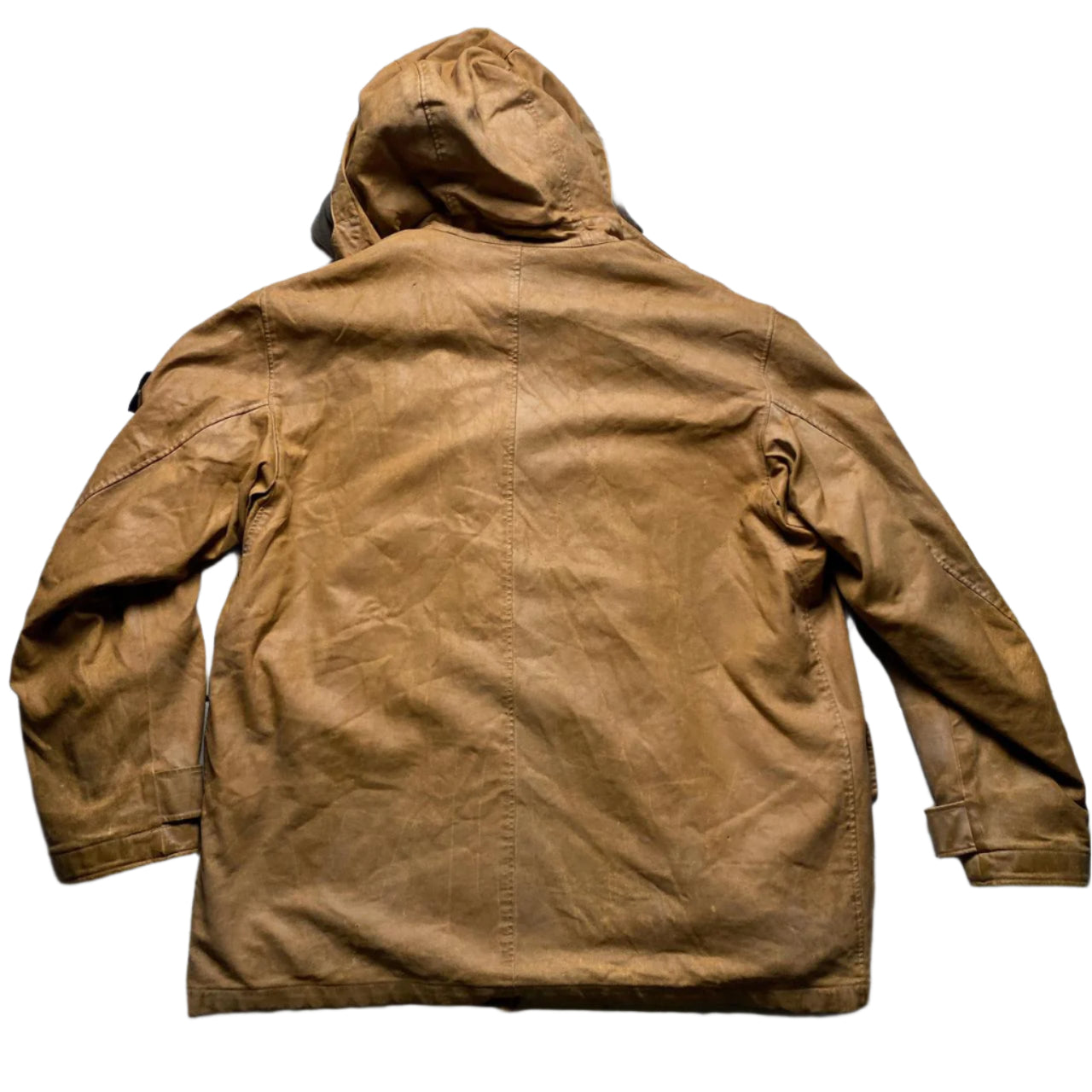 Stone Island Vintage Rubberised Dutch Rope Leather Brown 1996 Jacket (L)