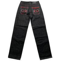 Minus Two Jean Black Charcoal Grey and Red Embroidery Jeans (32W/36W)