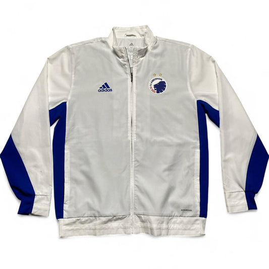 FC Kobenhavn Adidas White and Blue Football Tracksuit Jacket (M)