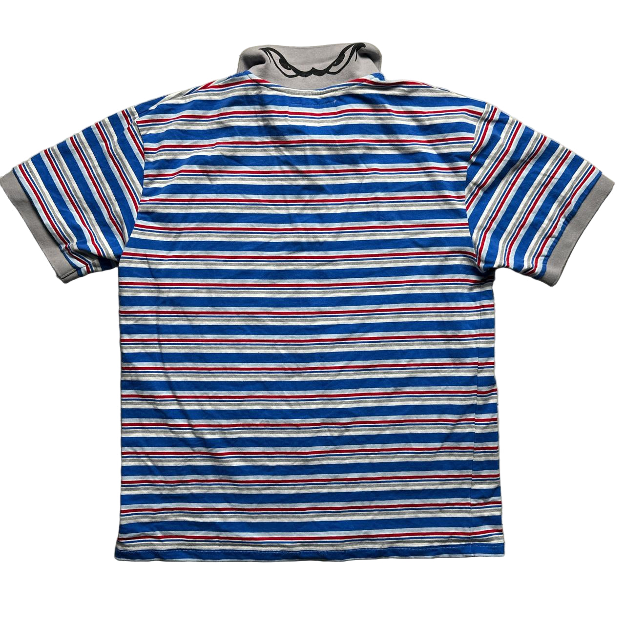 Always Do What You Should Do Education Lake Elsinore Eyes Blue Red and White Stripe Polo (M) Shirt