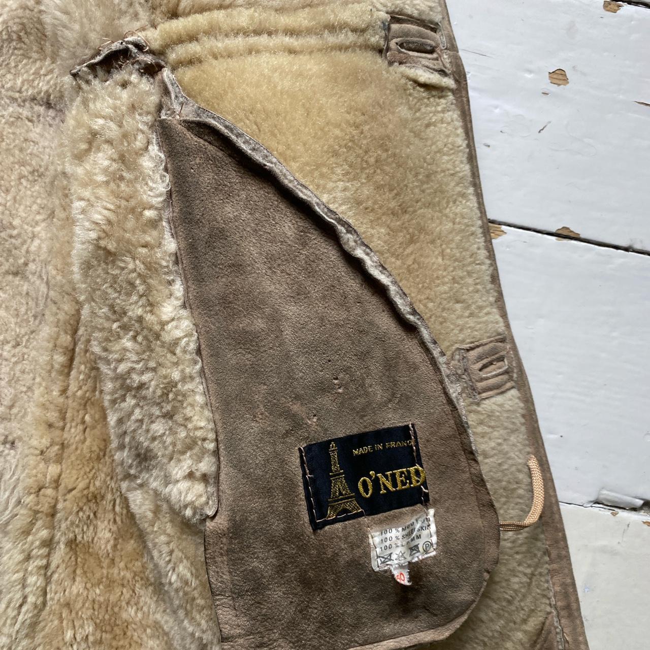 O’Ned Vintage Sheepskin Light Brown Long Coat