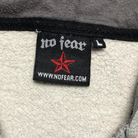 No Fear Grey and Black Skulls Hoodie (L)