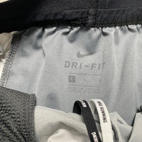 Nike Running Reflective Checked Patchwork Grey Black and White Shorts and T Shirt Set (L)