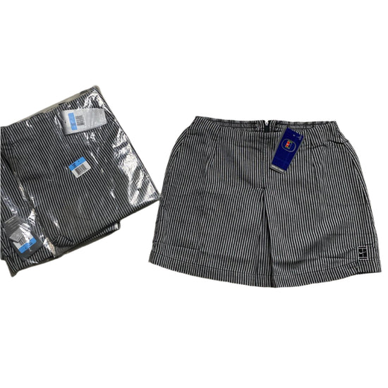 Nike Tennis Vintage Y2K Womens Pin Stripe Black and White Skirt (M)