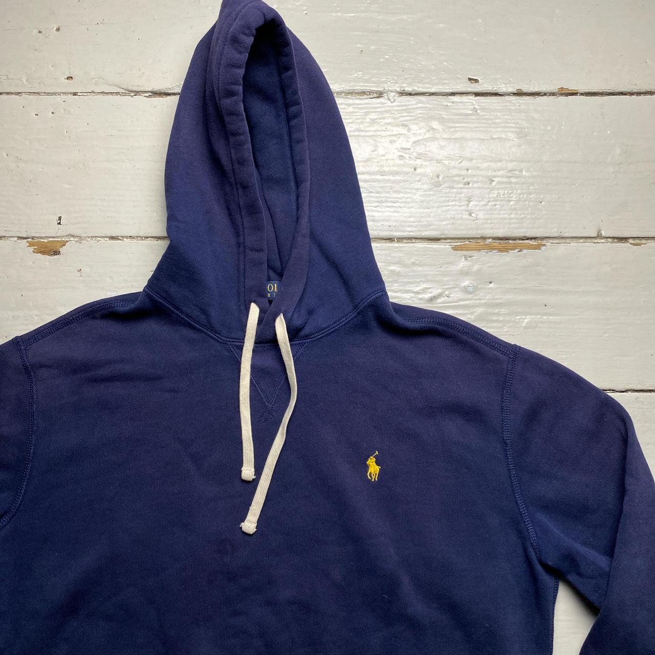 Polo Ralph Lauren Navy and Yellow Pony Pullover Hoodie Wear Garson